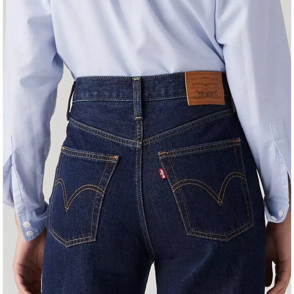 Levi's Women's Premium 26x32 Ribcage Wide Leg Shaded View Dark Wash - Picture 4 of 7